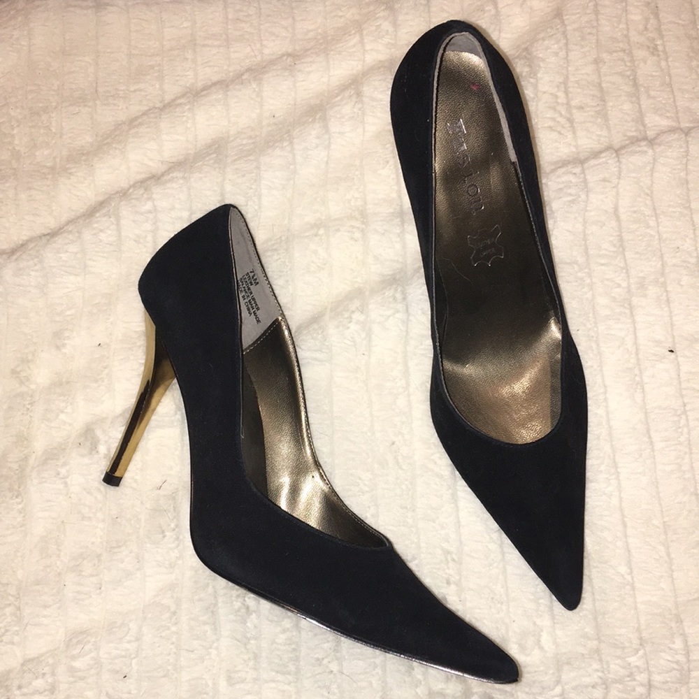 Fusion 7.5 black suede like? Heels ❤️👠💄brand new